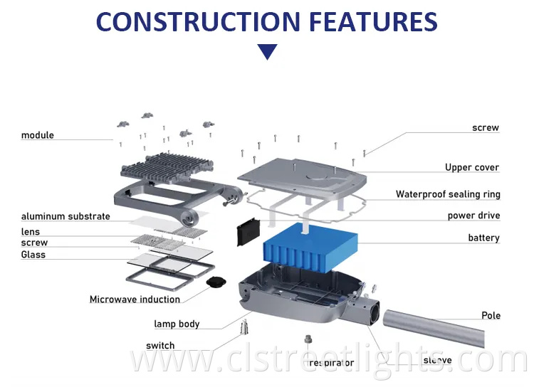 Outdoor Waterproof Integrated All in Two 100W 200W 300W 500W Solar Street Light with Solar Panel for Street